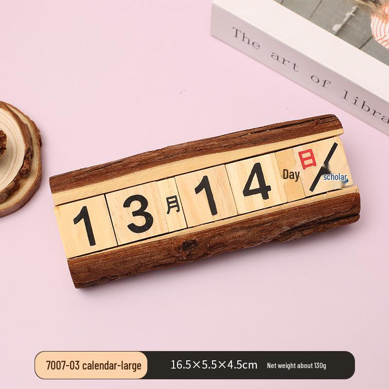 Креативное деревянное календарное украшение - Маленький настольный дисплей даты и фотоаксессуар