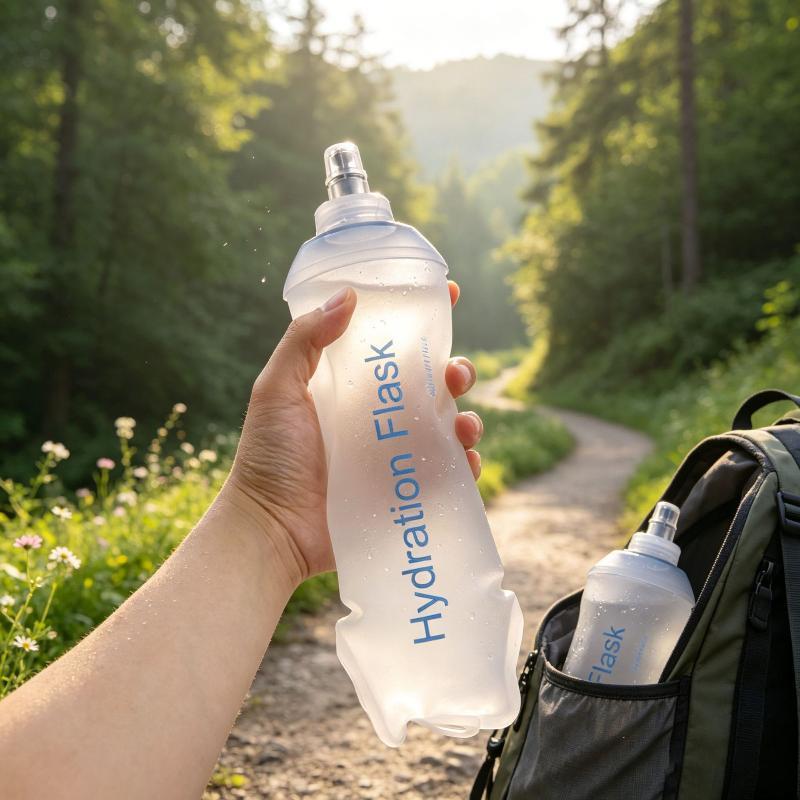 Складная мягкая фляга для воды, пищевой пластик, без BPA, герметичная насадка, портативная сжимаемая бутылка для походов, бега, марафона, спорта