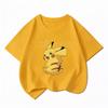 Potdemiel Kids Cotton Tshirt Cute Pikachu Cartoon Print Summer Short Sleeve Breathable Crew Neck Boys Girls Casual Tops