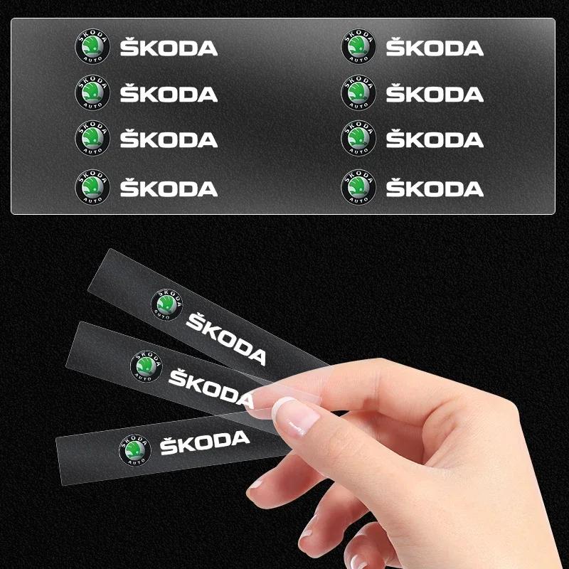 Car Window Lift Button Sticker Steering Wheel Emblems Decal Car Styling for Skoda Octavia Rapid Kodiaq Karoq Superb Fabia KamiqUE9