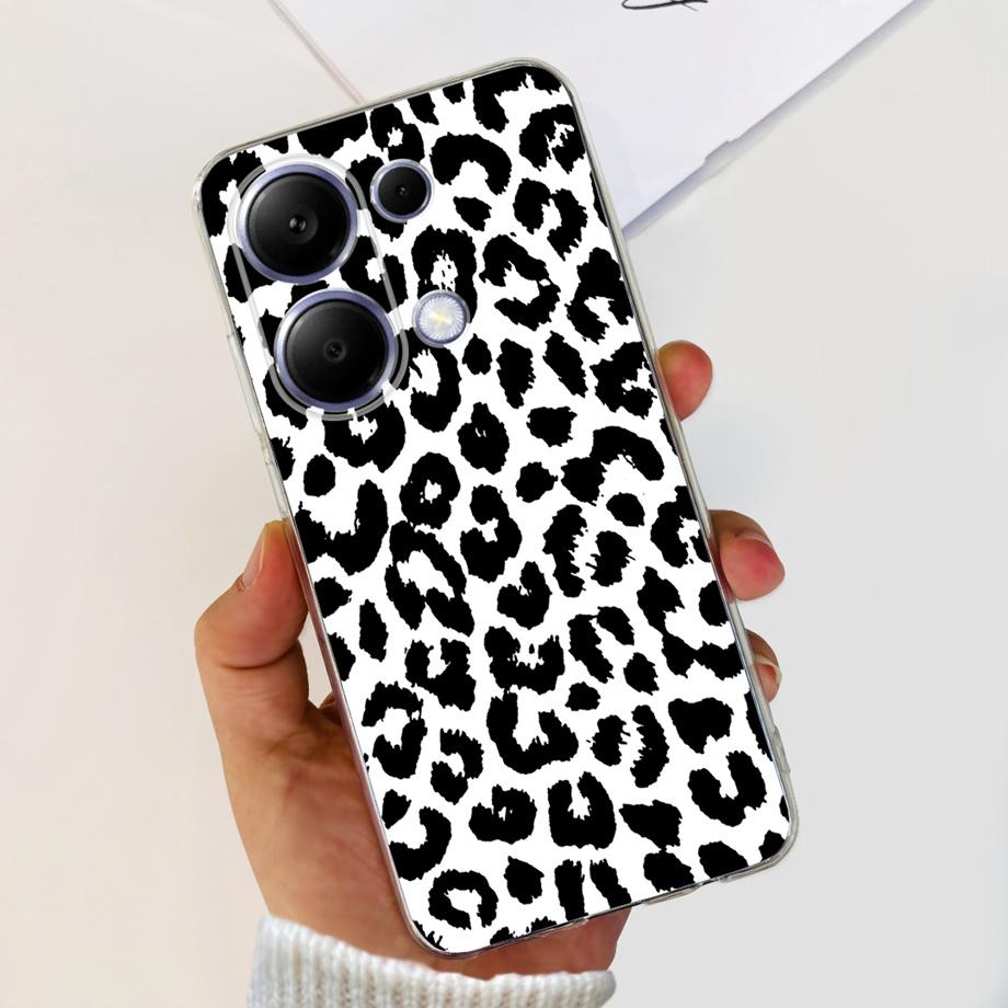 For Xiaomi Poco M6 Pro 4G Capa Case Transparent Soft TPU Slim Bumper Shell Love Heart Cute Cat Coque For Redmi Note 13 Pro 4G