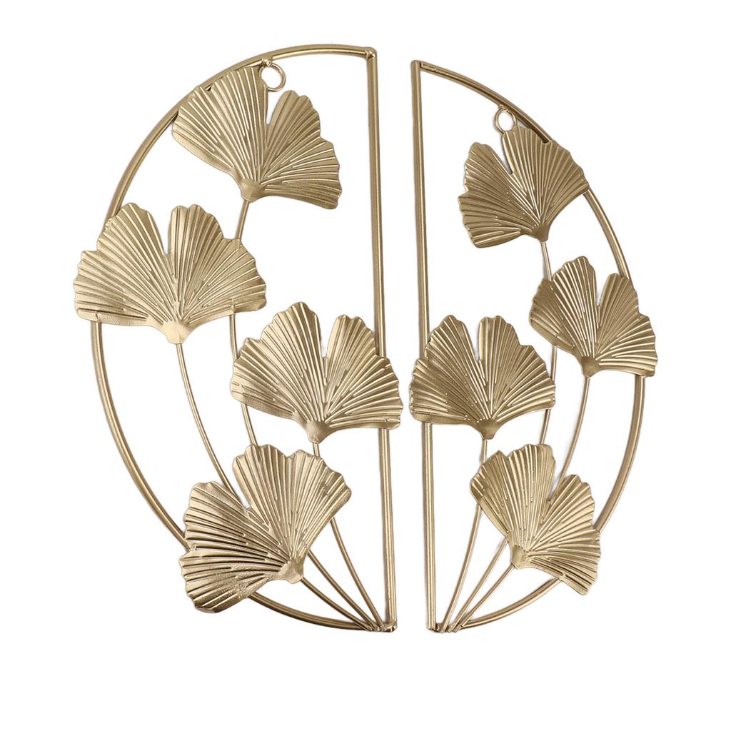 Golden Ginkgo Leaf Wall Hanging Decor Golden Iron Art Wall Sculpture Wall Decor for Living Room Office Study