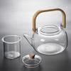 Heat-Resistant Boiling Glass Teapot Thickened Bamboo Handle Household Tea Set Bamboo Handle Teapot Health Pot
