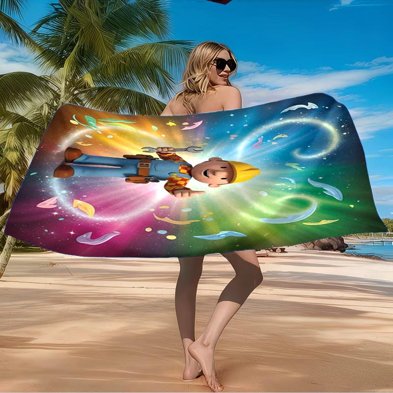 Builder's Bright Spark Beach Towel Microfiber Beach Towel, Lightweight and Quick-Dry, for Summer Travel, Swimming Pool Fan Birthday Gift