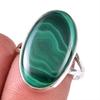 Natural Malachite Gemstone 925 Solid Sterling Silver Jewelry Ring Size 8 F9a03