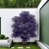Yousheng Purple Artificial Palm Tree Realistic Faux Palm Tropical Leaves Fake Palm Branches for Halloween Christmas Indoor Outdoor Decor