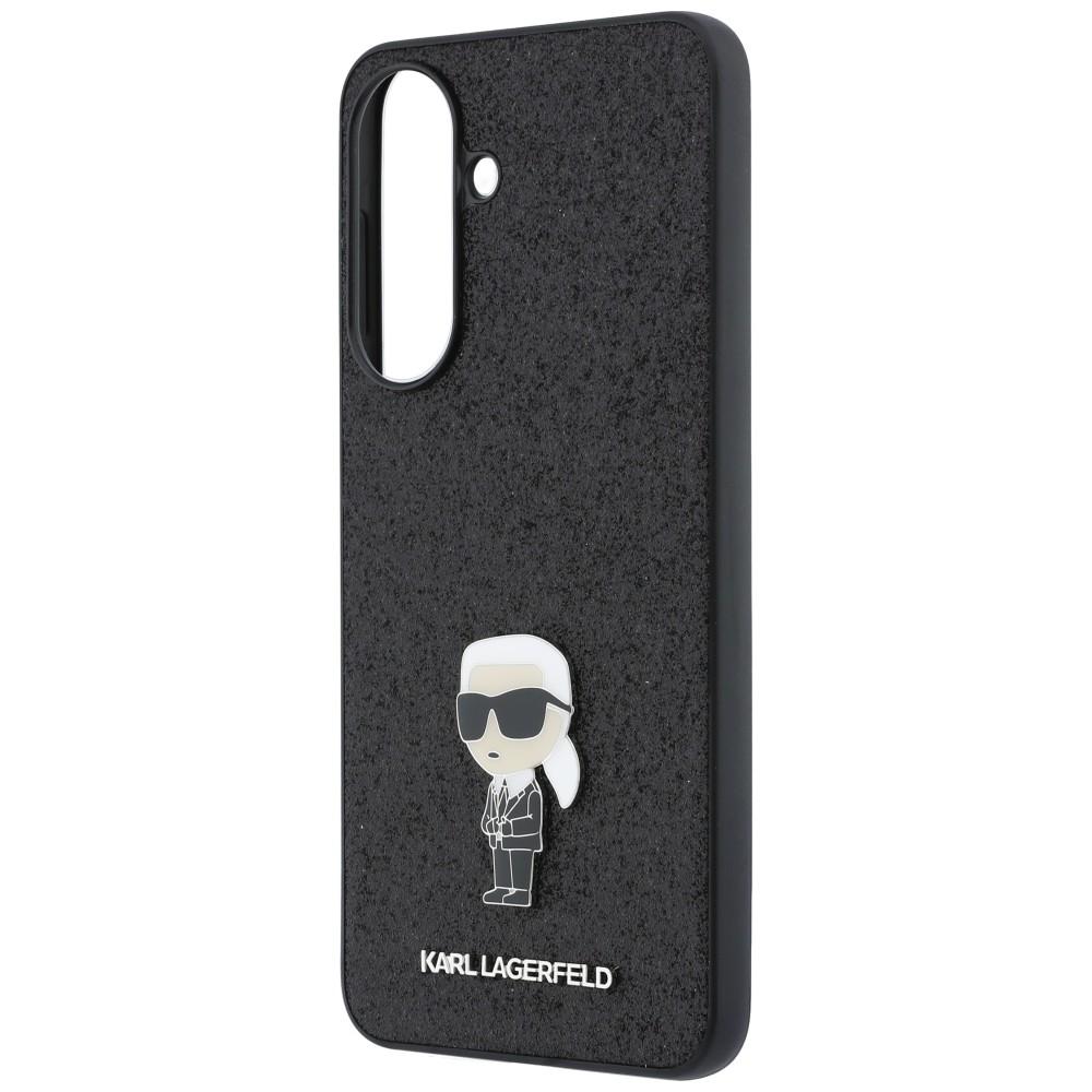 Karl Lagerfeld Fixed Glitter Ikonik Logo Metal Pin Case for Samsung Galaxy A37 5G Black