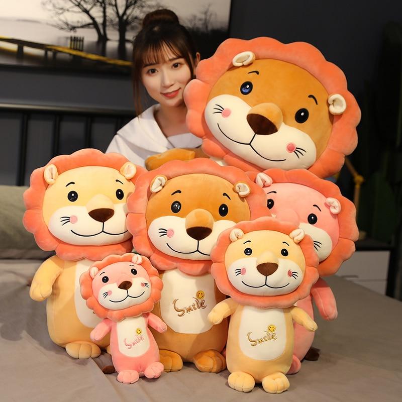 Cartoon Cute Plush Lion Toys Soft Lovely Forest Animal Plush Doll Stuffed Sleep Pillow Kids Baby Kawaii Christmas Gift for Girl