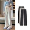 Fashion Plus Size Women Drawstring Wide-leg Pants Autumn Winter Casual Straight Long Trousers Casual Elegant Solid Color Simple Pants Clothes 1936