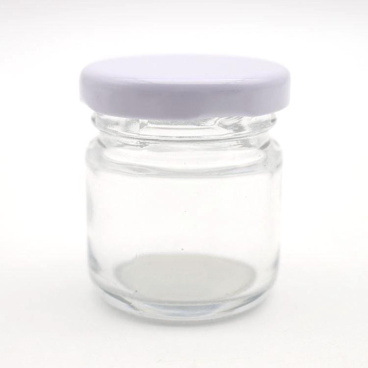 40ml Food Grade Empty Round Clear Mini Jam Honey Glass Jar Small Glass Jars with Metal Lid