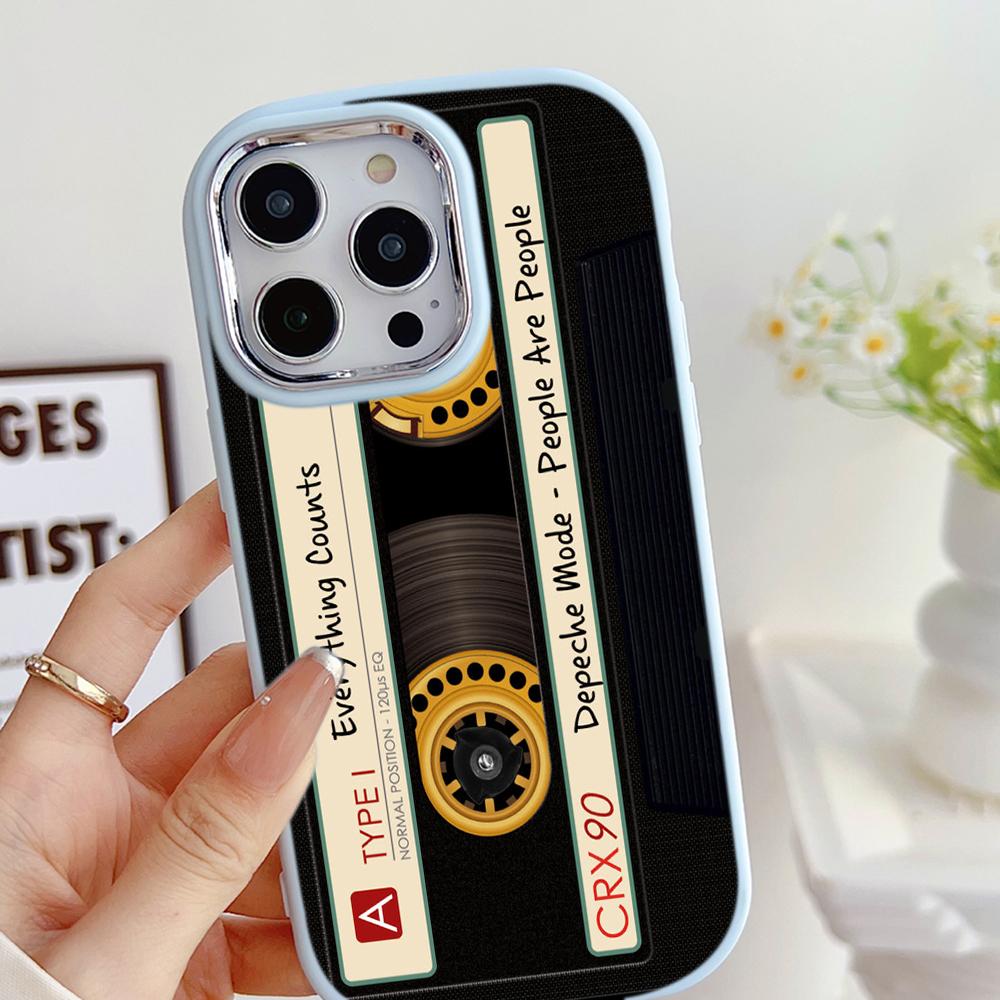 For iPhone 13 14 15 Pro Max Samsung Galaxy A14 A15 A24 Xiaomi 13T Redmi 12C Soft Chubby Phone Case A19 Original Retro Cassette Tape Art TPU Cover
