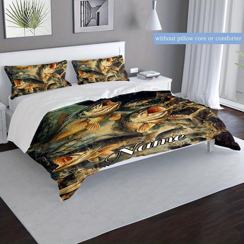 Fishjumpout Customize Your Name Duvet Coversoftbedding Set For Bedroom Guest Room And Dorm Decoration Threepiece Set Includes 1 Duvet Cover 2