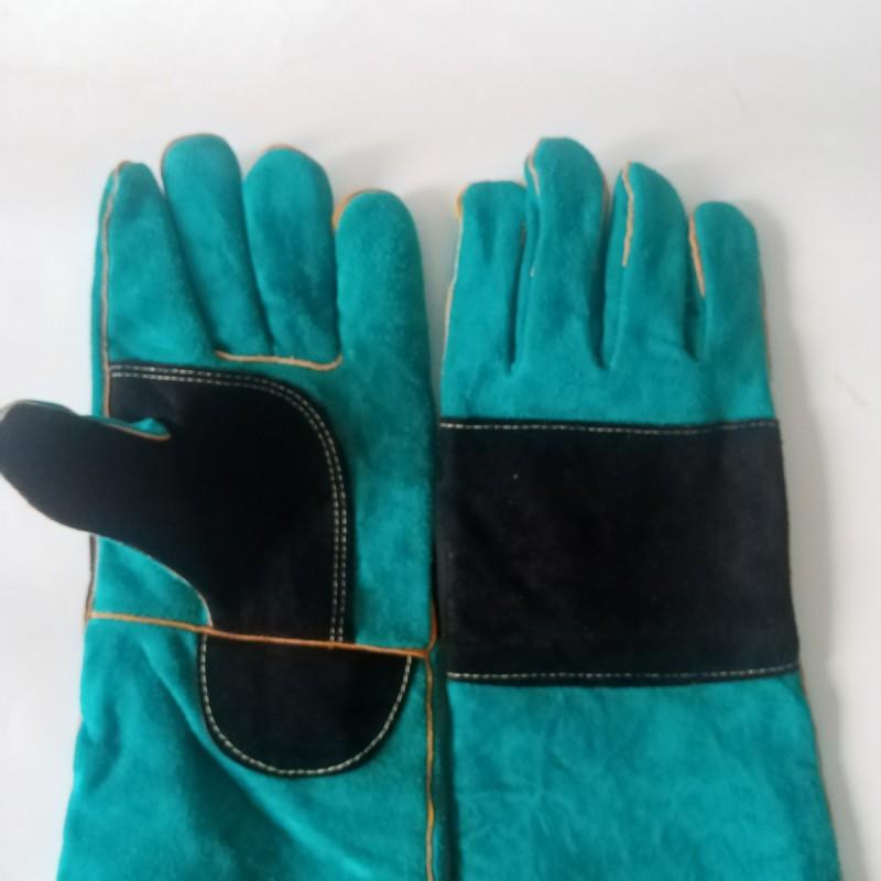Heavy Duty Leather Dog Bite Proof Gloves Training Cats Dogs Reinforced Thumb Back Protection Cowhide Welding Work