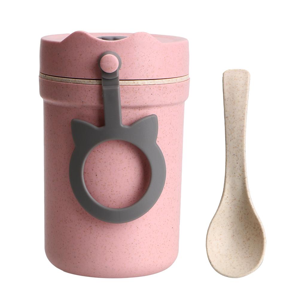 Коробка для супа из пшеничной соломы, герметичная коробка для завтрака, 330 мл, коробка для приготовления еды, коробка для бенто, экологически чистый портативный детский ланч-бокс, герметичный