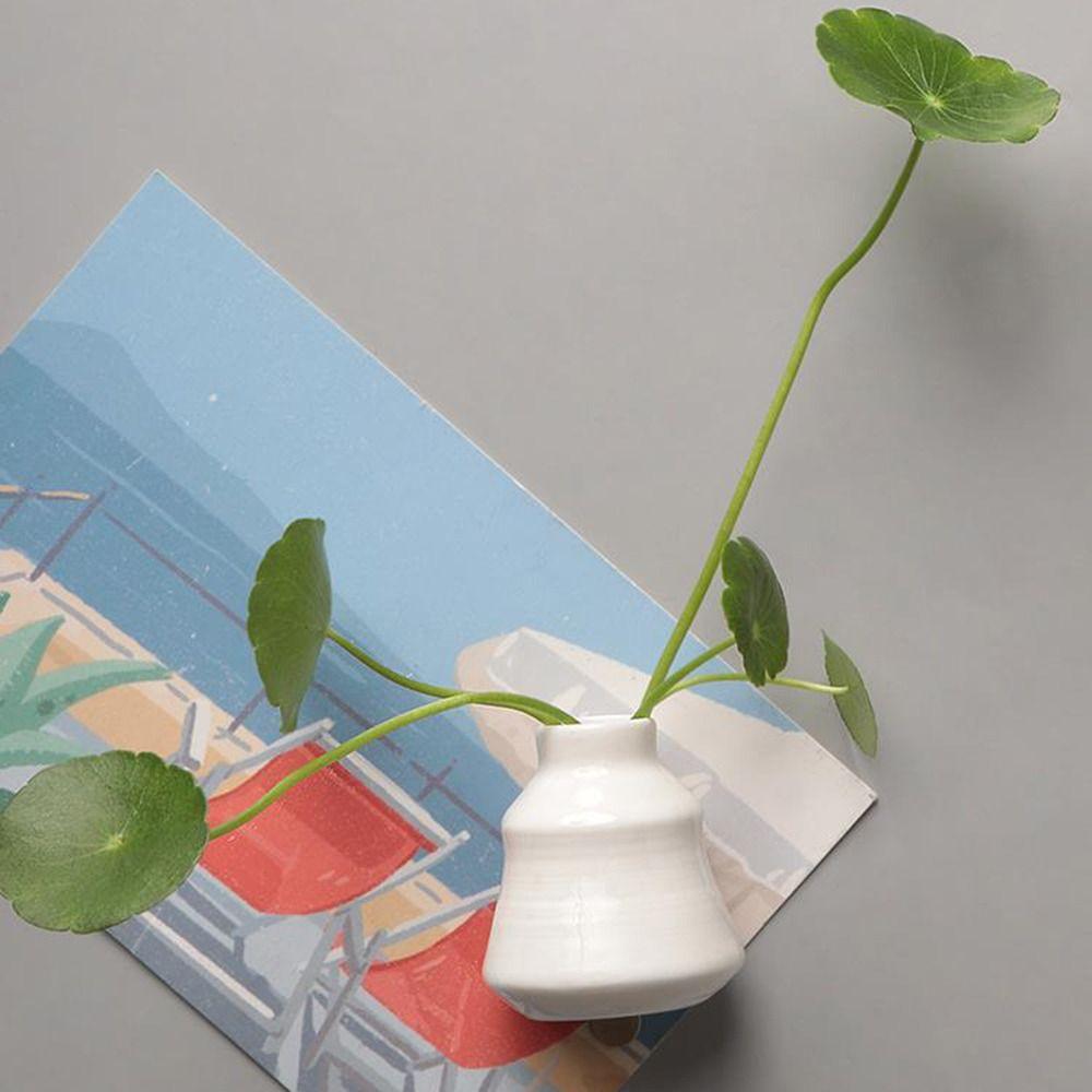 3D Miniature Flower Vase Fridge Sticker Ornament Mini Vase Refrigerator Patch Home Decoration