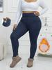 Леггинсы больших размеров с карманами на осень/зиму, утепленные флисом, с высокой посадкой, верхняя одежда, женские зимние теплые леггинсы