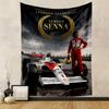 Ayrton Senna Legend F1 Car Racing Laurel Wreath Patterned Tapestry for Bedroom and Living Room Home Decor