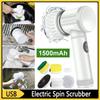 Multifunctional handheld wireless electric cleaning brush Home kitchen and bathroom cleaning brush has 5 replacement brush heads