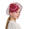 Top Hat Hair Accessories Faux Pearls Feather Flower Veil Decor Dance Headdress Fascinator Headpiece Fashion Accessory