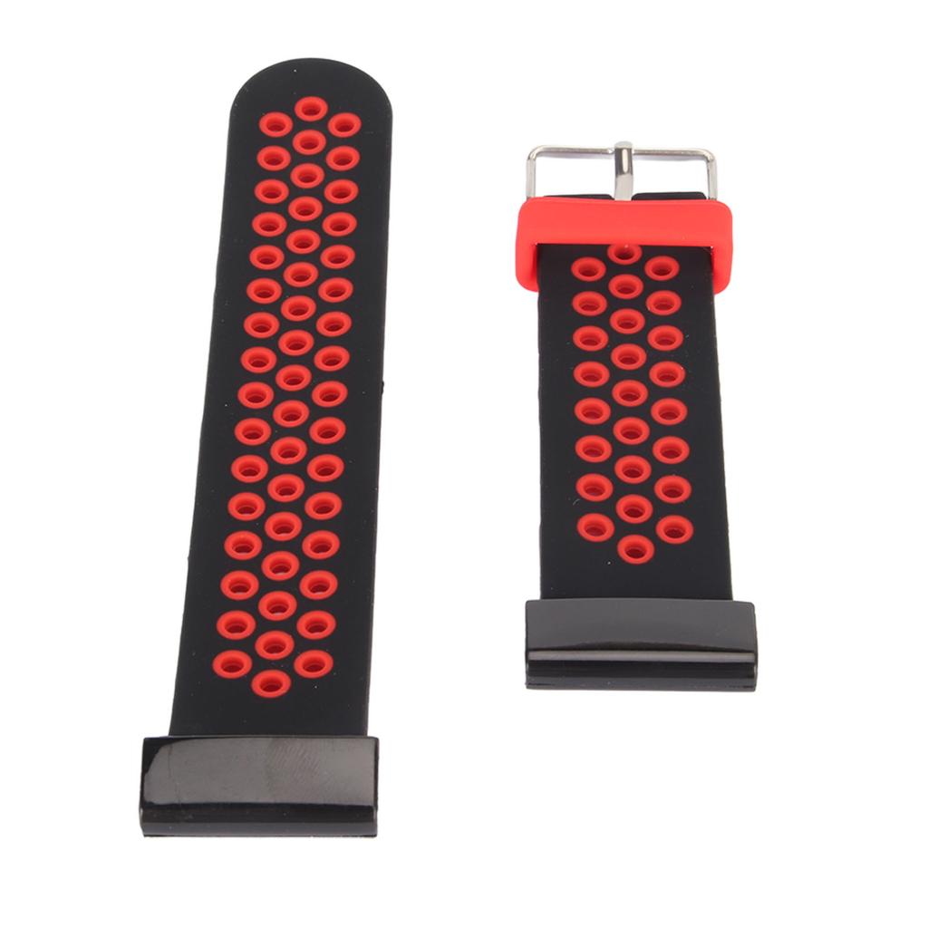 Спортивный ремешок 2-цветный дышащий силиконовый ремешок регулируемый сменный ремешок на запястье для Garmin Fenix 7X 6X 5X черный красный