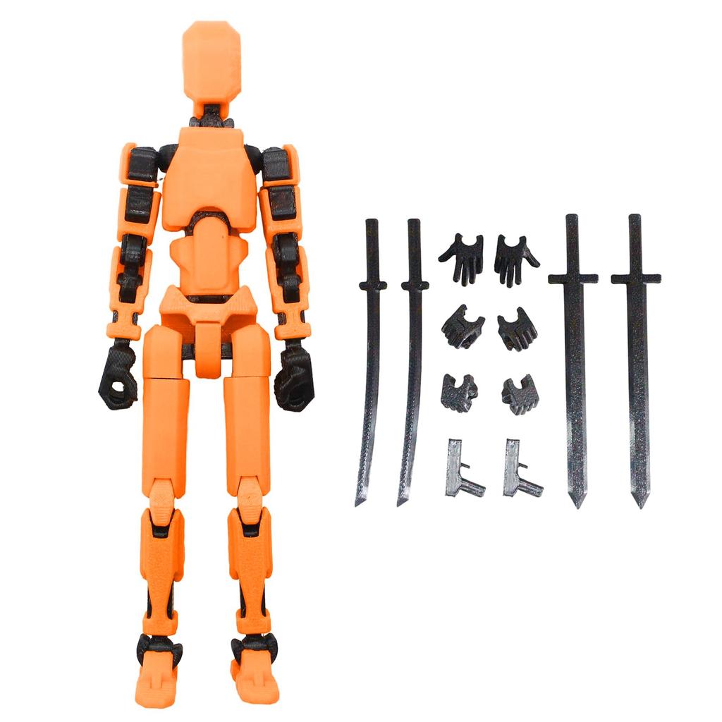 Qingsi Multi-joint Movable Robot 3D Printed Human Body Model Toy PVC Model Full Body Mobile Robot Desktop Decoration