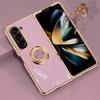 Роскошный противоударный чехол Hard Shell для Samsung Galaxy Z Fold 6 5 4 Fold6 Fold5 Fold4 5G Cover Electroplating Magnetic Ring Holder Phone Case