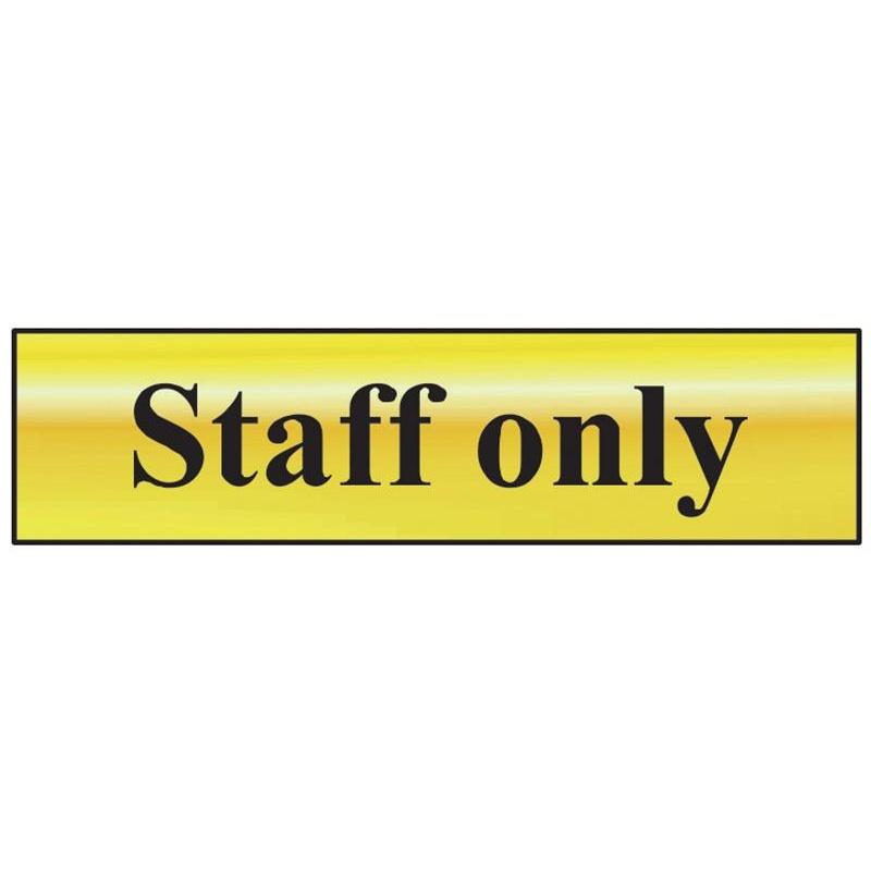 Scan Staff Only - Polished Brass Effect 200 X 50mm