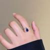 Модный индивидуальный дизайн Sense Blue Water Drop Циркон Открытое кольцо Женское