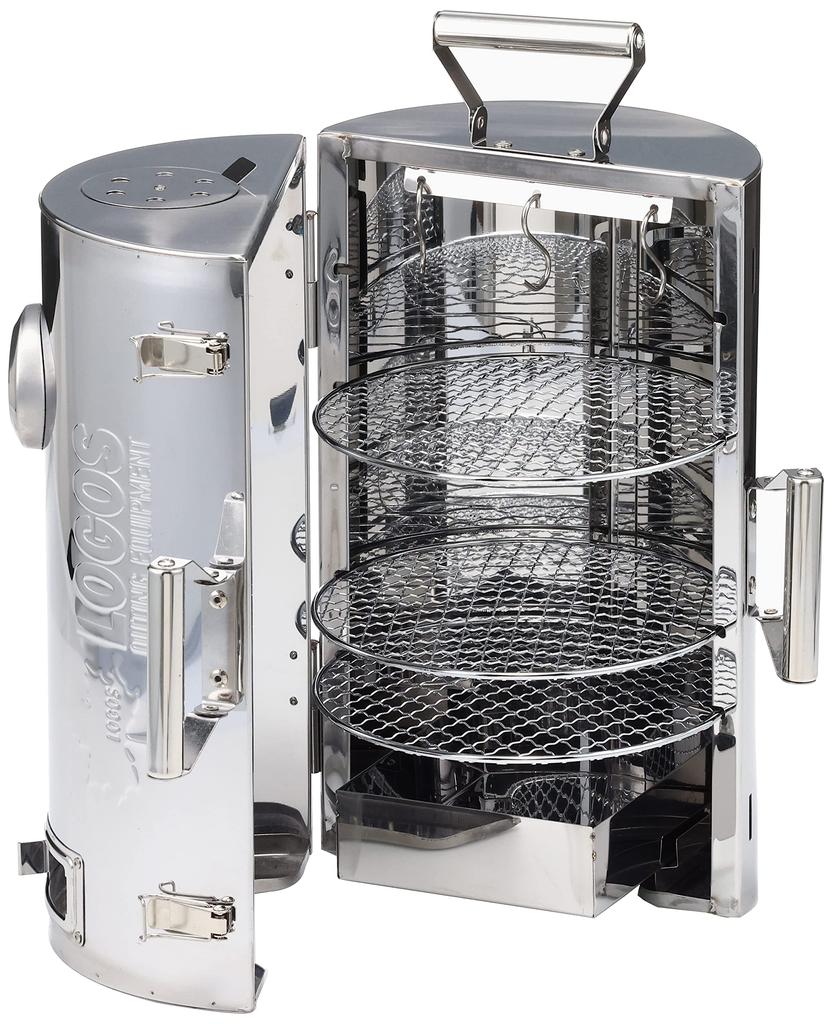 LOGOS Smoker LOGOS Forest Smoke Tower Smoker Cylindrical Type 180 Degree Type No Heat Source Required Camping Open/Close
