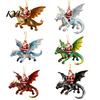 Handcrafted Festive Hanging Ornaments 2Pcs Santa Dragon Rider Christmas Ornament, 2D Acrylic Flying Personalized Holiday Party Supplies Claus