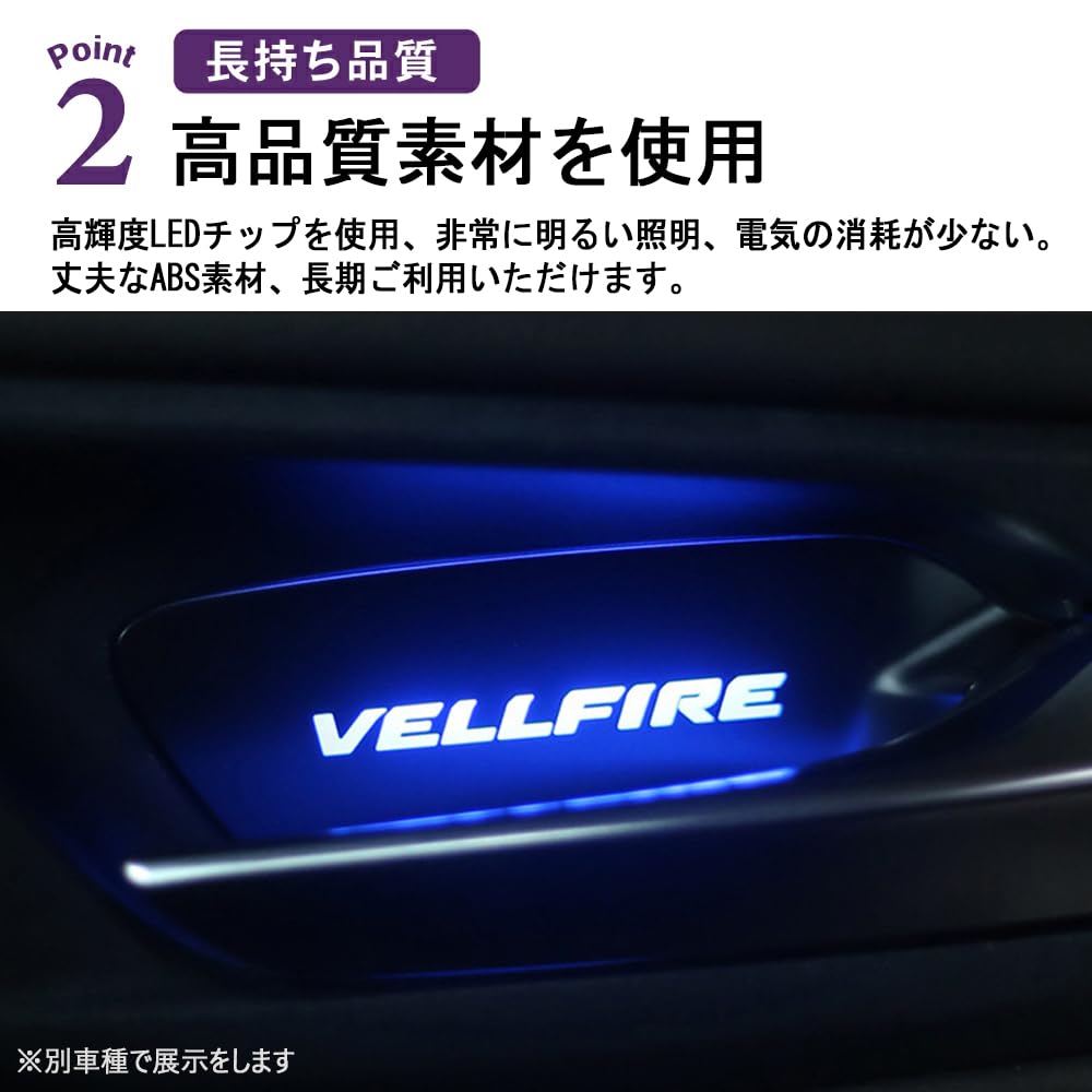 SAWAKAKI Внутренняя дверь, разработанная на заказ для Toyota Noah 80 с логотипом, 7 цветов с переключением, Салонный интерьер, Набор из 2 ламп, Серия, Подсветка, Светодиоды,