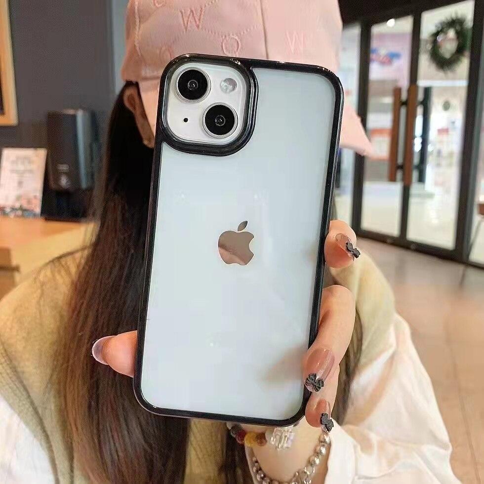 Роскошный мягкий акриловый прозрачный чехол для телефона iPhone 15 14 11 12 13 Pro Max XS Max X XR 7 8 Plus SE 2020 6 6S Sierra Blue, чехлы