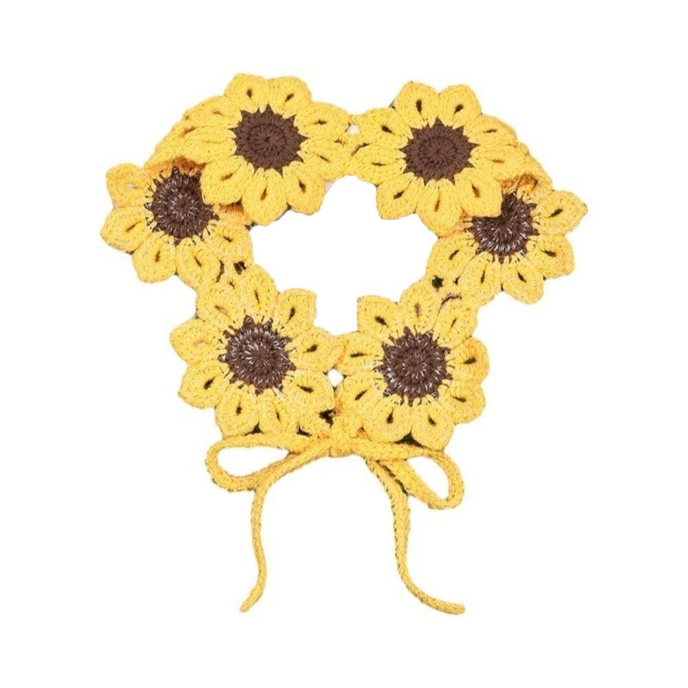 Turban Pastoral Style Headscarf Colorful Knitted Hair Band Flowers Hairband Clothing Accessories
