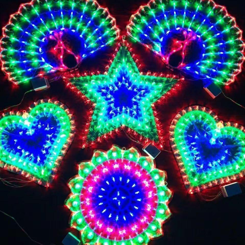 Sunflower Star Peacock Heart Shape Led String Lights For Home And Outdoor Festivities