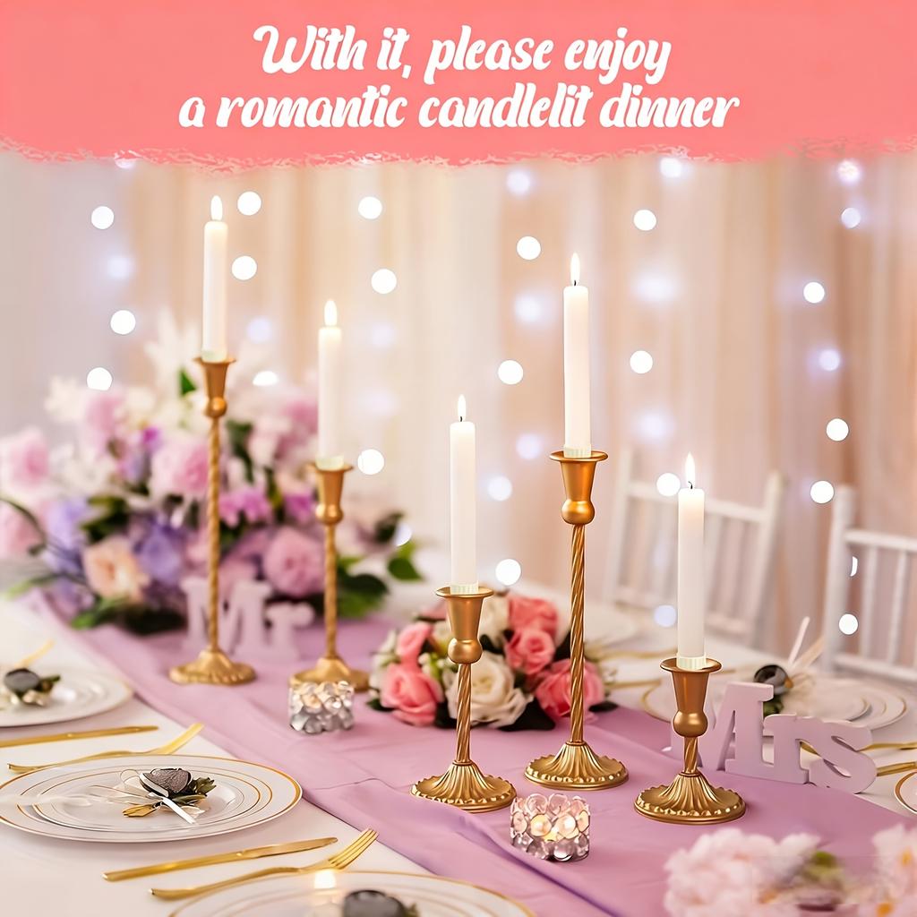 10pcs Anti-Tipping Candle Holder with Drip Protectors, Universal Decorative Stabilizer Rings for Tapers and Candles