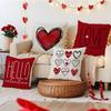 Valentine's Day Love Pillow New Red Couple Pillow Cover Linen Print Letter Cushion Sofa Cushion