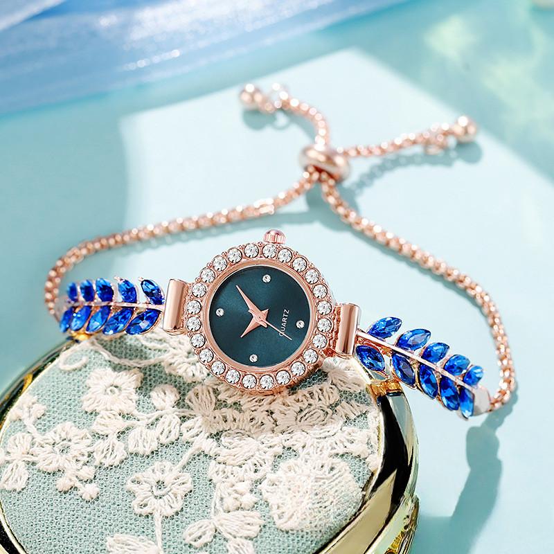 Ladies Quartz Watch Rhinestone Women's Watch Small Dial Slim Bracelet Free Adjustment Accessories Quartz Watch
