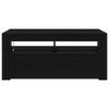 TV Stand Black Oak Effect 90 x 35 x 40 cm Engineered Wood