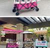 Portable Night Market Mobile Stall with Foldable Table and Four Wheels