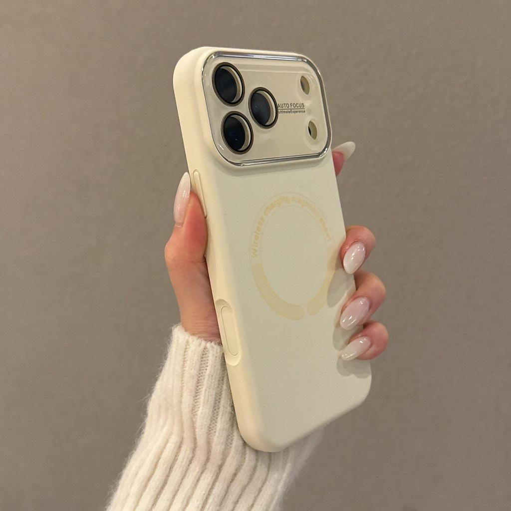 Магнитный силиконовый чехол Apple 17 Pro Max для iPhone с ощущением кожи и большим окном