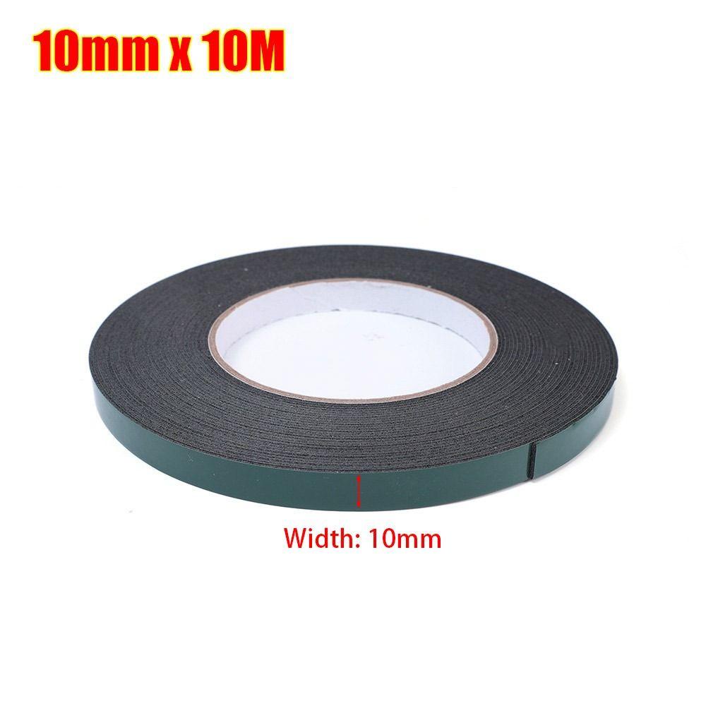10M/Roll Green Film Black Double Sided Tape Sponge Strip Multifunctional PE Foam Tape 10/20mm Width Strong Self Adhesive