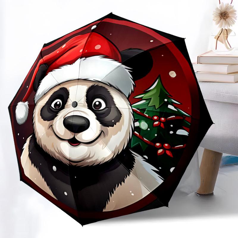 1PC Panda Christmas Automatic Opening And Closing, Sturdy Iron Frame, Portable Folding Design, Suitable For Men And Women In All Seasons02