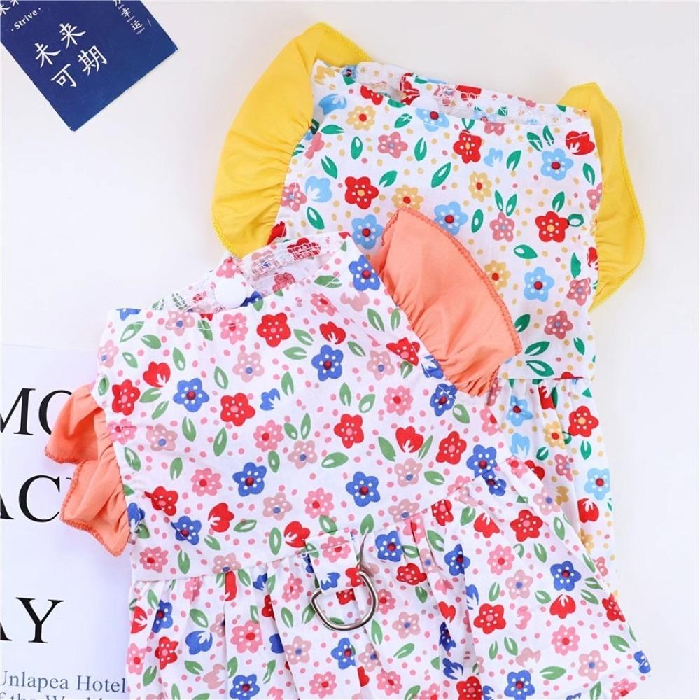 Thin Pet Dog Clothes Soft Dog Flying Sleeve Skirt Fashion Dog Princess Dress  Casual Outfit