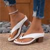 Summer Women Sandals Solid Color Mid Heel High Heels Shoes Women Lightweight Open Toe Flip Flops Sandals Sandalias De Mujer