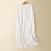 2025 Summer New Product High Quality Fashion Cool Sleeveless Cotton and Linen Vest Skirt Women's Loose Round Neck Solid Color Dress