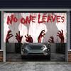 Halloween festival polyester photography set - "No One Leaves" horror theme outdoor garage wall decoration