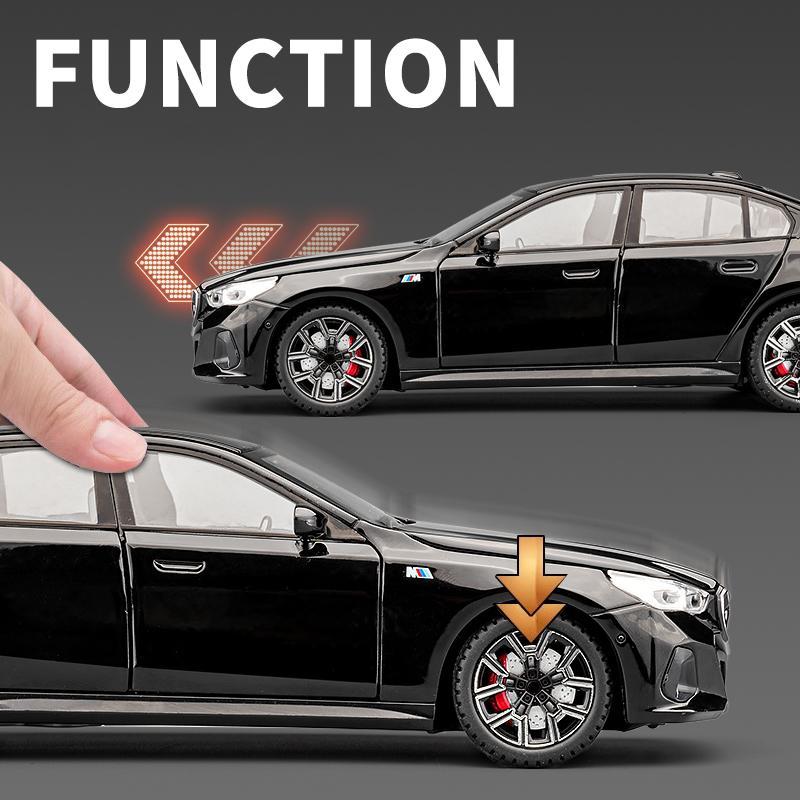 Литой Миниатюрный Автомобиль 1/24 BMW I5 M60 Модель Автомобиля из Сплава со Звуком и Светом Детская Игрушка Транспортное Средство Подарок на День Рождения Домашний Декор