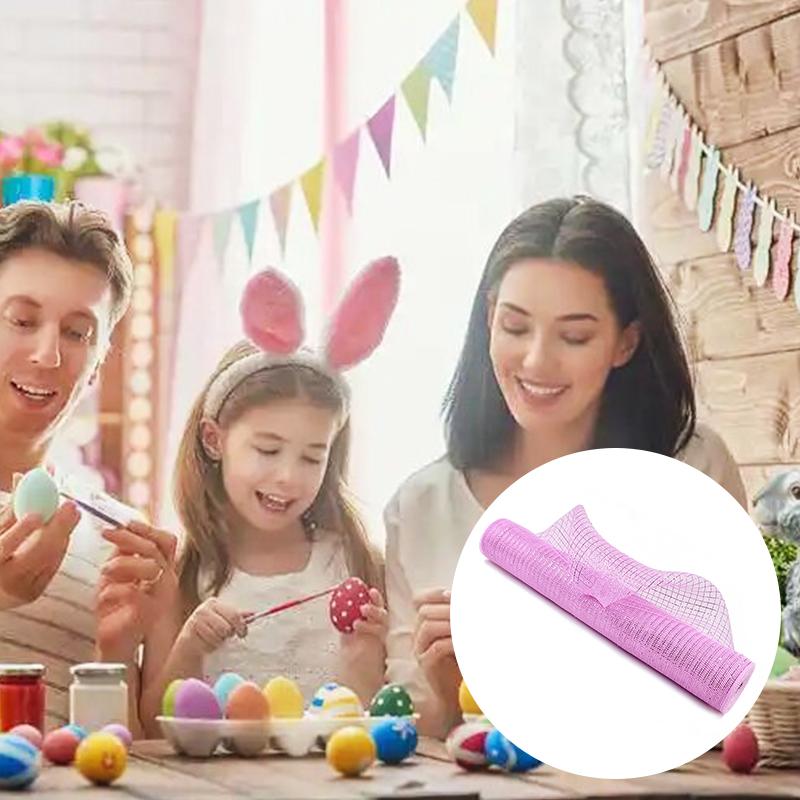 Один рулон полиэстера, новый продукт, 53 см, сетка, пасхальный венок, материал, красочная сетка, праздничное украшение, многостиль