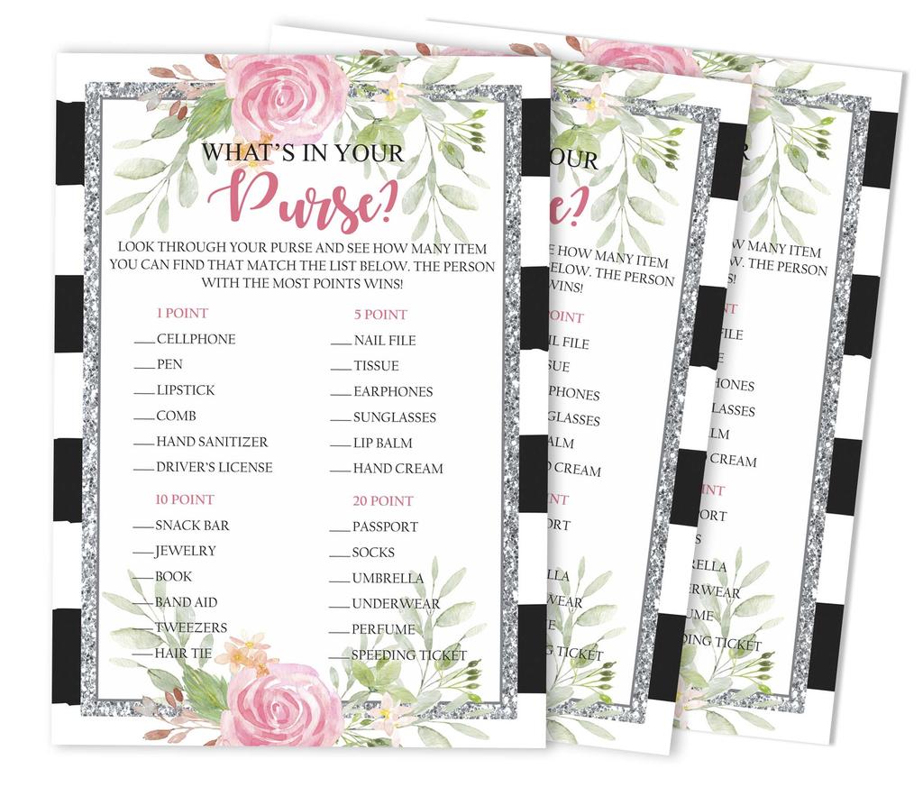 Inkdotpot 50A FloralA BingoA GameA CardsA For Bridal Wedding Shower Bachelorette Party Bulk Blank Square Fill In Gift