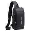 Men Sling Bag Pack with Lock Waterproof Antitheft Chest Bag with USB Charging Port Shoulder Bag